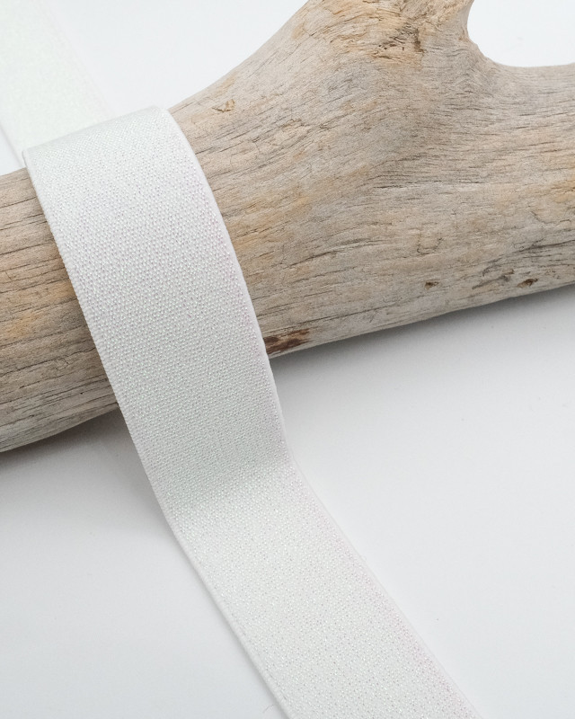 Elastique Lurex 25MM Blanc - Maison Klem